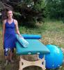 Elunia Steckelberg, PT, DPT with her mobile therapy equipment - Photo courtesy of Superior Movement Physical Therapy